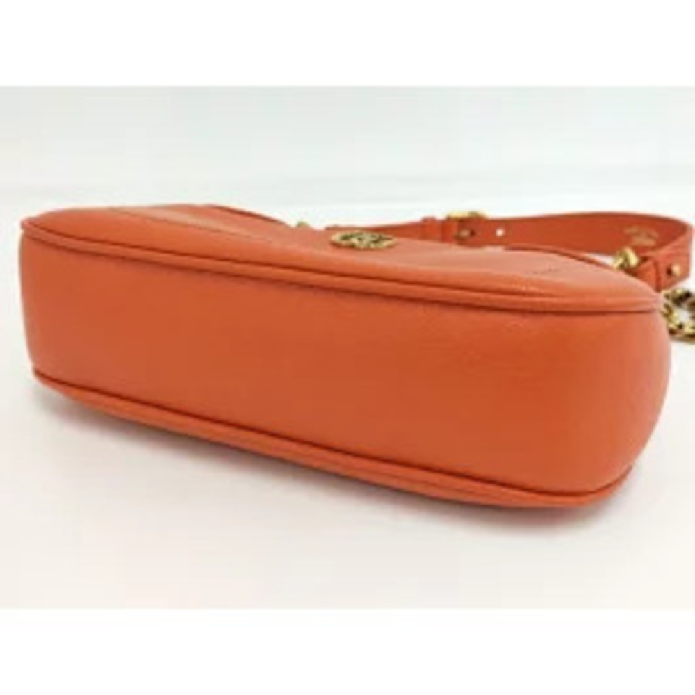 GUCCI Aphrodite Chain Shoulder Bag Leather Orange - Picture 4 of 9